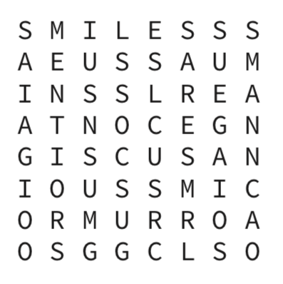 Sample Puzzle - SMILES ARE CONTAGIOUS